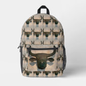 Ancient bull プリントバックパック (正面)