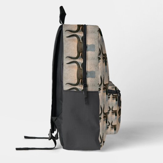 Ancient bull プリントバックパック (左)