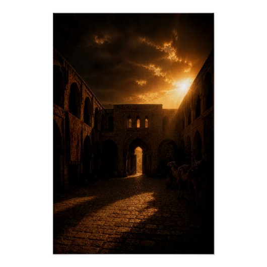 Ancient Caravanserai Sunset Poster ポスター (正面)