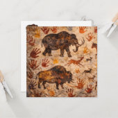 Ancient cave art make your mark graduation カード (正面/裏面インサイチュ)