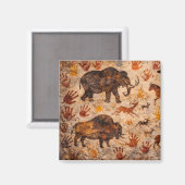 Ancient cave art make your mark stone mural magnet マグネット (正面/裏面)