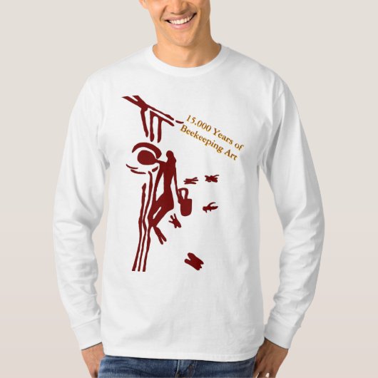 Ancient Cave Beekeeping Drawing | Long Sleeve Tシャツ (正面)