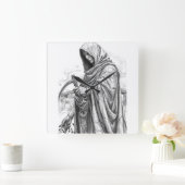 Ancient Chronos Marble Statue - Father Time with S スクエア壁時計 (ホーム)