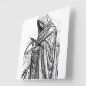 Ancient Chronos Marble Statue - Father Time with S スクエア壁時計 (傾斜)