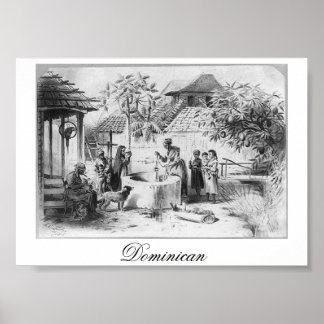 Ancient Dominican Republic Painting circa 1871 ポスター