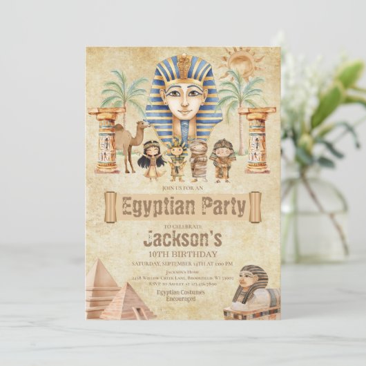 Ancient Egypt Birthday Invitation 招待状 (スタンド正面)