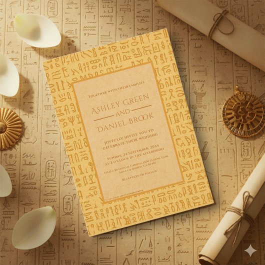Ancient Egypt Hieroglyphic Motifs Egyptian Wedding 招待状