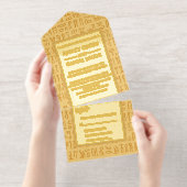 Ancient Egypt Hieroglyphic Motifs Wedding Foil オールインワン招待状 (切り取り部)