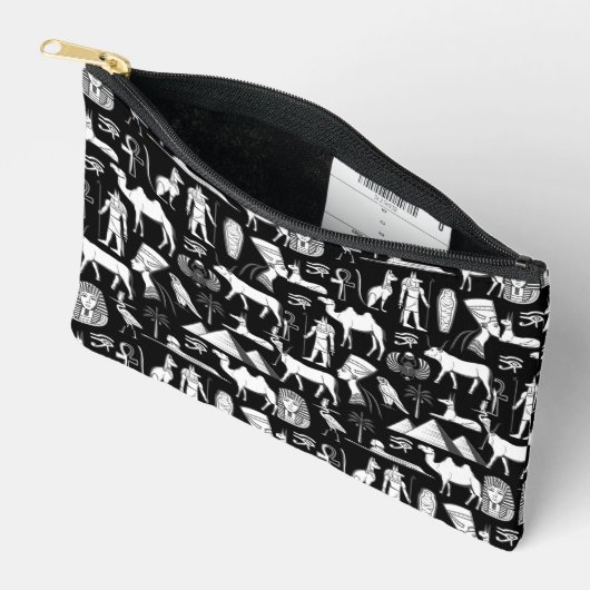 Ancient Egypt Hieroglyphic Symbol Pattern      アクセサリーポーチ (見開き)