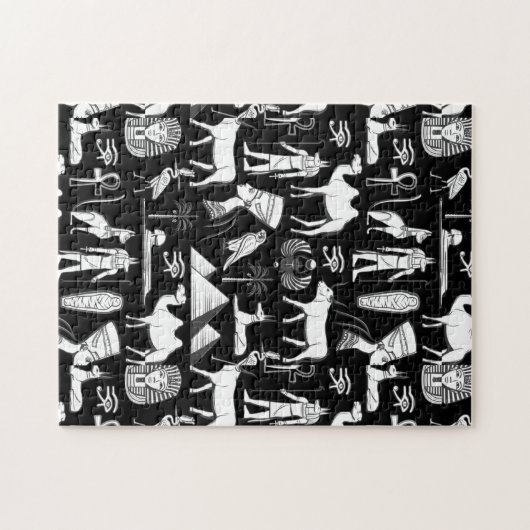 Ancient Egypt Hieroglyphic Symbol Pattern      ジグソーパズル (横)