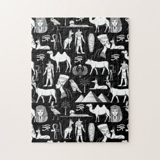 Ancient Egypt Hieroglyphic Symbol Pattern      ジグソーパズル (縦)