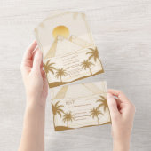 Ancient Egypt Pyramids Of Giza Destination Wedding オールインワン招待状 (貼ってはがせる)