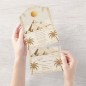 Ancient Egypt Pyramids Of Giza Egyptian Wedding オールインワン招待状 (貼ってはがせる)