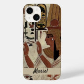 Ancient Egypt Queen in Black and Beige Case-Mate iPhoneケース (裏面)