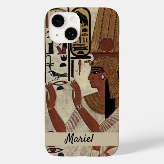 Ancient Egypt Queen in Black and Beige Case-Mate iPhoneケース (裏面)