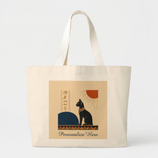 Ancient Egyptian Bastet Cat Elegant Tote Bag ラージトートバッグ