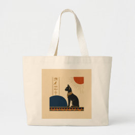 Ancient Egyptian Bastet Cat Elegant Tote Bag ラージトートバッグ