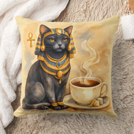 Ancient Egyptian Cat Bastet Inspired Decor クッション (ブランケット)