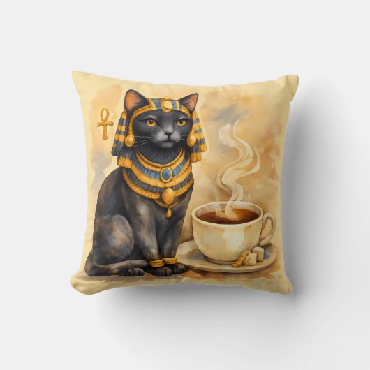 Ancient Egyptian Cat Bastet Inspired Decor クッション (正面)