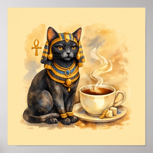 Ancient Egyptian Cat Bastet Mythology Poster ポスター (正面)