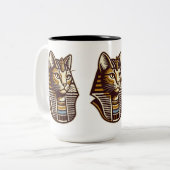 Ancient Egyptian Cat Coffee Mug – Pharaoh Cat Desi ツートーンマグカップ (正面左)