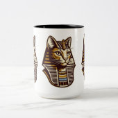 Ancient Egyptian Cat Coffee Mug – Pharaoh Cat Desi ツートーンマグカップ (中央)