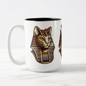 Ancient Egyptian Cat Coffee Mug – Pharaoh Cat Desi ツートーンマグカップ (左)