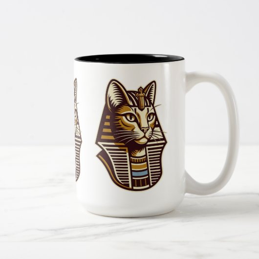 Ancient Egyptian Cat Coffee Mug – Pharaoh Cat Desi ツートーンマグカップ (右)