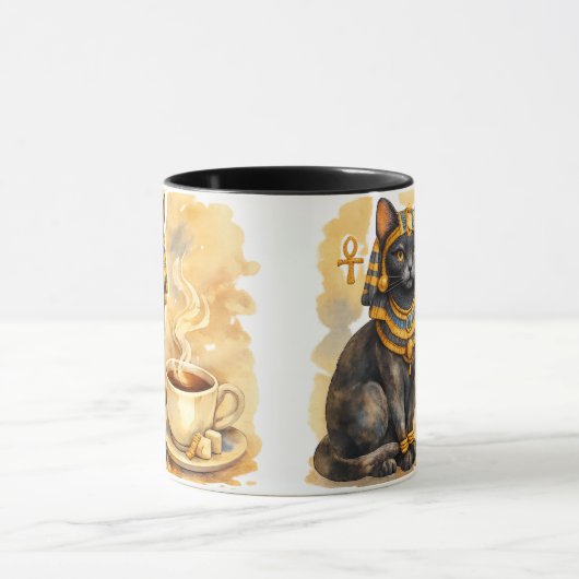Ancient Egyptian Cat Mystical Bastet Art マグカップ (中央)