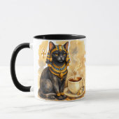 Ancient Egyptian Cat Mystical Bastet Art マグカップ (左)