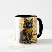 Ancient Egyptian Cat Mystical Bastet Art マグカップ (正面右)