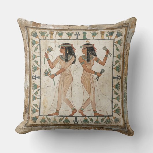 Ancient Egyptian Dancers Fresco クッション (正面)