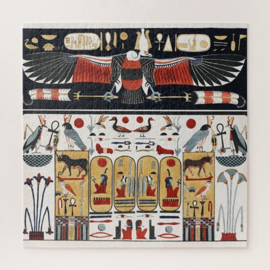 Ancient Egyptian Eagle Illustration and Egypt Art ジグソーパズル (縦)