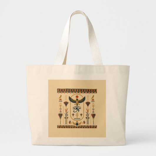 Ancient Egyptian Eye of Horus Elegant Tote Bag ラージトートバッグ (正面)