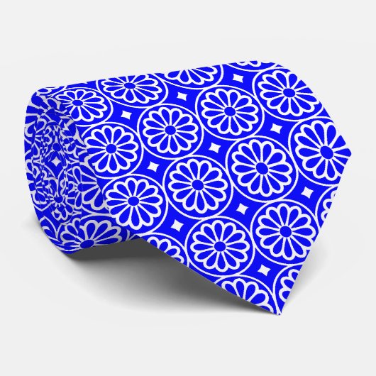 Ancient Egyptian Flowers - Blue ネクタイ (ロール)