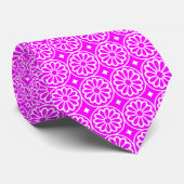 Ancient Egyptian Flowers - Magenta on White ネクタイ (ロール)