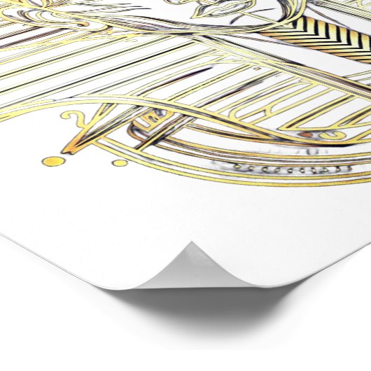 Ancient Egyptian Frame Design – Luxurious Pharaoh ポスター (角)