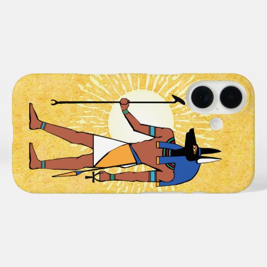 Ancient Egyptian God Anubis Case-Mate iPhoneケース (裏面 (横))
