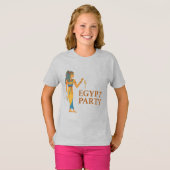 Ancient Egyptian Goddess with Ankh in Gold & Blue Tシャツ (正面フル)
