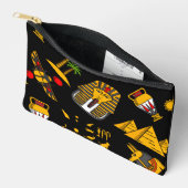 Ancient  Egyptian Hieroglyphic Pattern Background  アクセサリーポーチ (見開き)