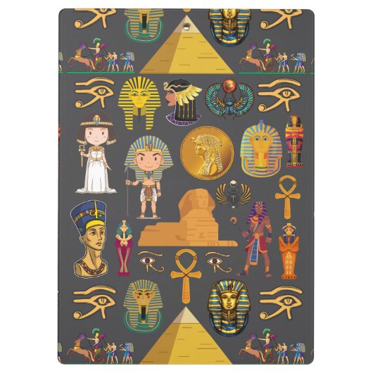 Ancient Egyptian Hieroglyphic -Pattern Pharaoh  クリップボード (裏面)