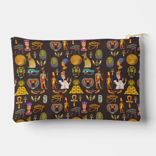 Ancient Egyptian Hieroglyphic Pattern Symbol       アクセサリーポーチ (裏面)