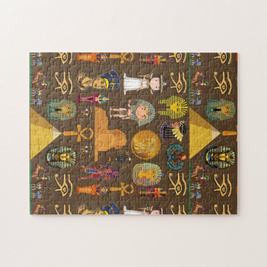 Ancient Egyptian Hieroglyphic -Pattern Symbol  ジグソーパズル (横)