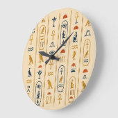 Ancient Egyptian Hieroglyphics Art Wall Clock ラージ壁時計 (傾斜)