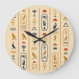 Ancient Egyptian Hieroglyphics Art Wall Clock ラージ壁時計