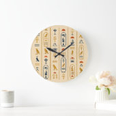 Ancient Egyptian Hieroglyphics Art Wall Clock ラージ壁時計 (ホーム)