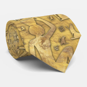 Ancient Egyptian hieroglyphics Gold ネクタイ