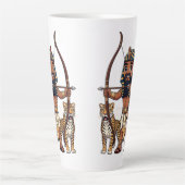 Ancient Egyptian Hunt with Leopards カフェラテマグ (正面)