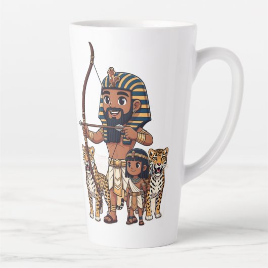 Ancient Egyptian Hunt with Leopards カフェラテマグ (右)