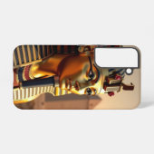 Ancient Egyptian King Tut Gold Mask with Pyramids Samsung Galaxyケース (裏面横)